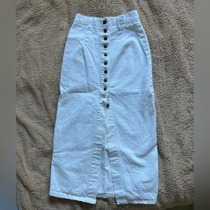 90’s Midi White Denim Skirt - Size 00